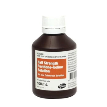 Povidone-Iodine Half Strength (1:2 / 5%) Solution 100mL (Pfizer)