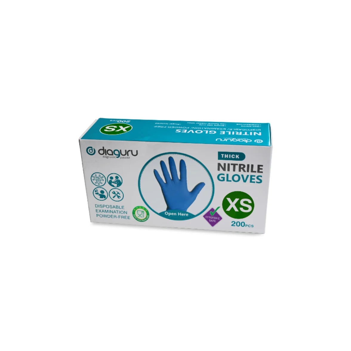 DiaGuru Nitrile Examination Gloves – Powder-Free (200)
