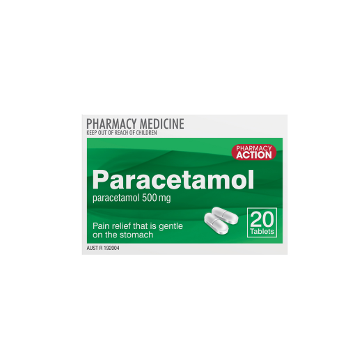 Paracetamol 500mg - 20 Tablets (Pharmacy Action)