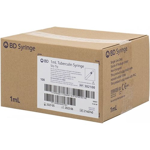 BD Syringe 1mL Luer Slip Tuberculin (302100)