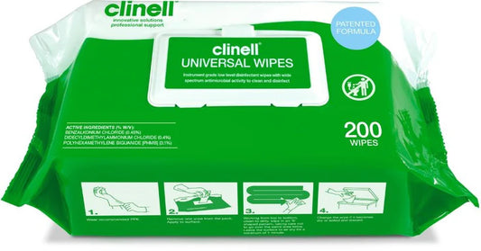 Clinell Universal WipesFlat Pack (200 Wipes)
