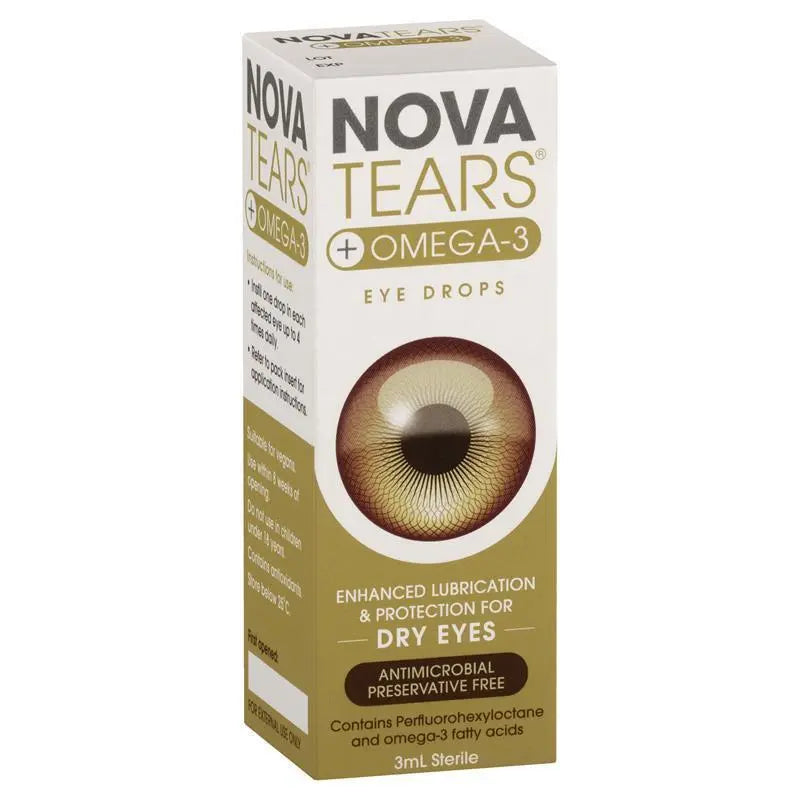 Nova Tears + Omega3 Lubricating Eye Drops 3mL