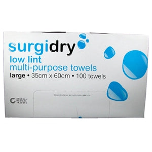 SurgiDry Low Lint All Purpose Towel (Dispenser Pack - 100)