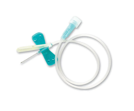 SurShield Safety Winged Infusion Set 9 cm Tubing – 23 G × 19 mm (Blue)