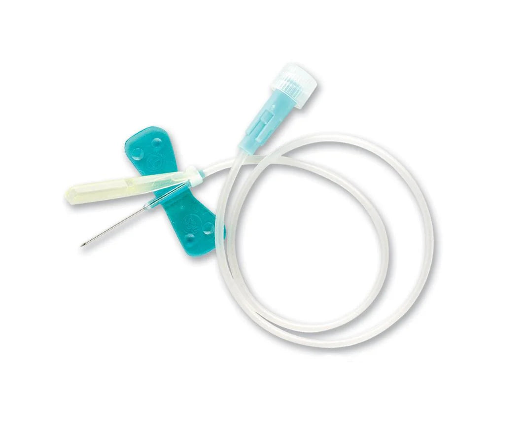 SurShield Safety Winged Infusion Set 9 cm Tubing – 23 G × 19 mm (Blue)